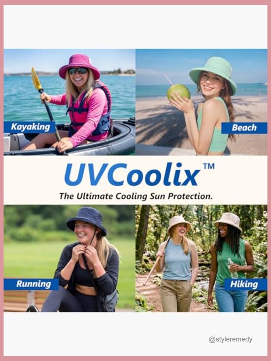 Women\'s Cooling Bucket Sun Hat with Ponytail Hole UPF 50 Packable main image 6
